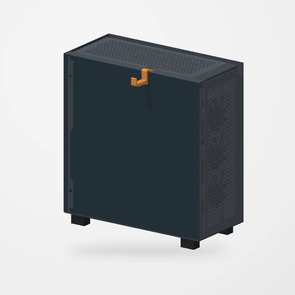 PC case headphone holder installed on chassis frame