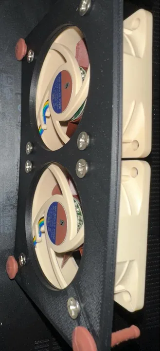 Side view: plate and fans